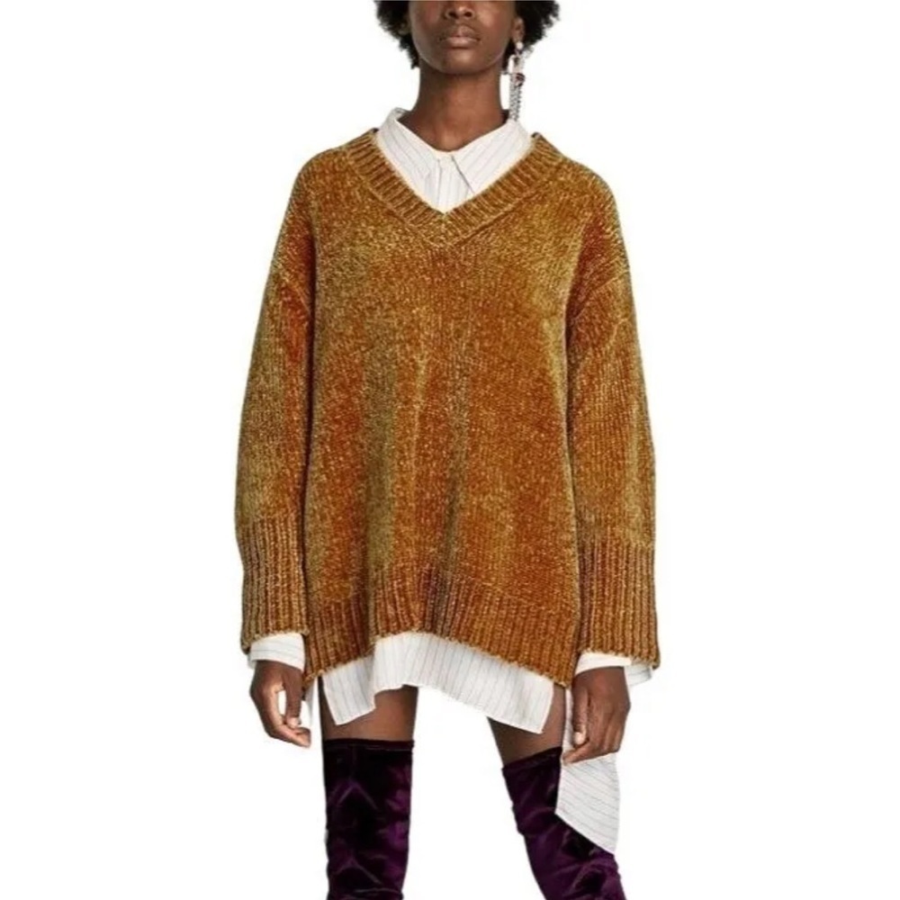 Zara Chenille Oversized Slouchy Sweater Size Small